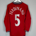 Shop 2002/04 ENGLAND FERDINAND #5 L/S AWAY SHIRT (S) UMBRO, classic football shirts, vintage football shirts & retro soccer jerseys at Cult Kits