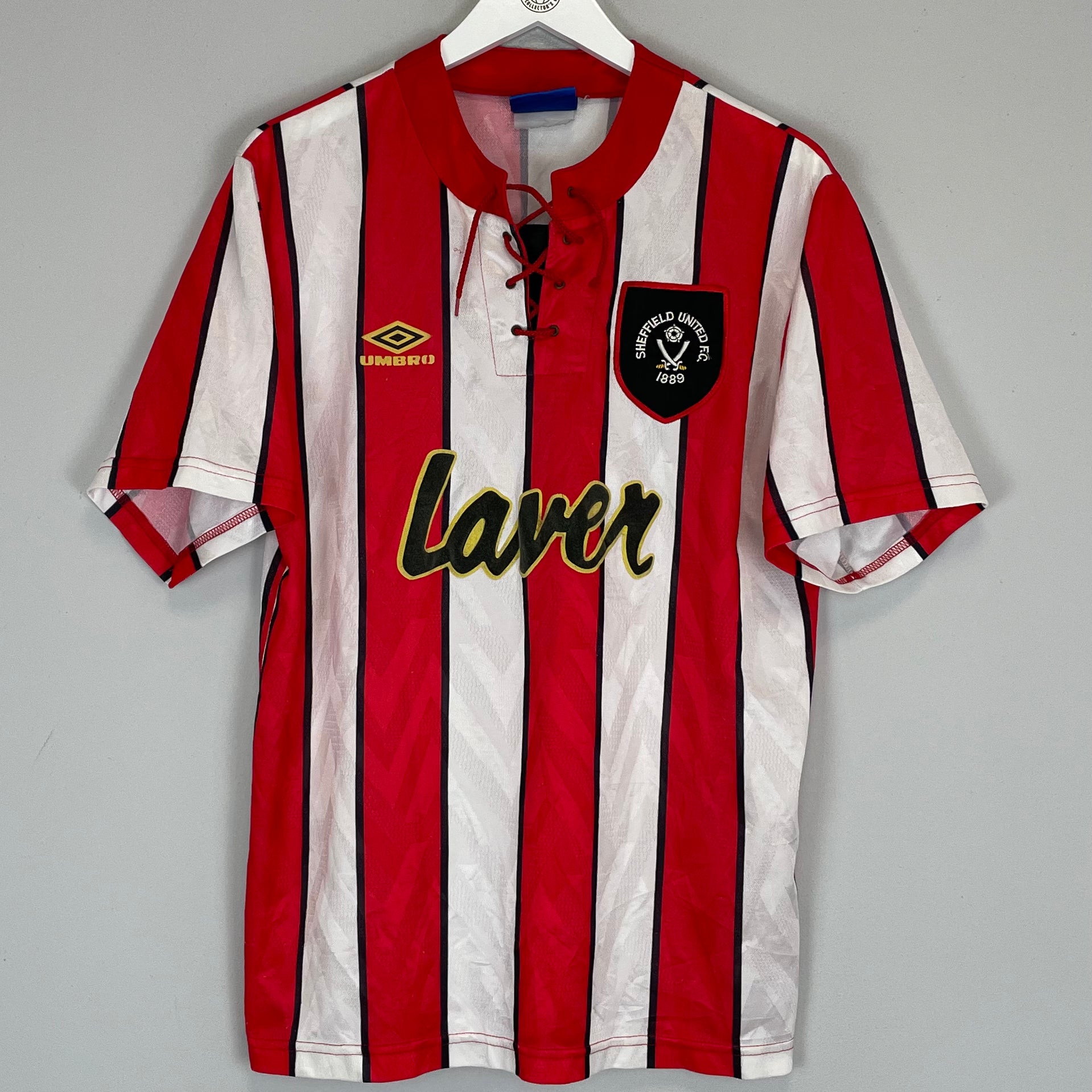 Shop 1992/94 SHEFFIELD UNITED HOME SHIRT (L) UMBRO, classic football shirts, vintage football shirts & retro soccer jerseys at Cult Kits