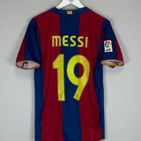 Shop 2007/08 BARCELONA MESSI #19 HOME SHIRT (M) NIKE, classic football shirts, vintage football shirts & retro soccer jerseys at Cult Kits