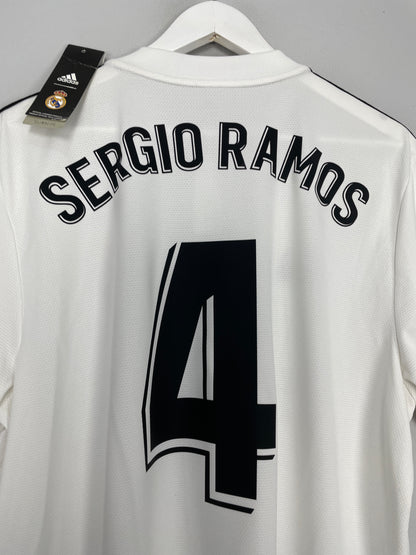 2018/19 REAL MADRID SERGIO RAMOS #4 *BNWT* HOME SHIRT (XL) ADIDAS