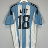 Shop 2002/04 ARGENTINA KILY #18 HOME SHIRT (L) ADIDAS, classic football shirts, vintage football shirts & retro soccer jerseys at Cult Kits