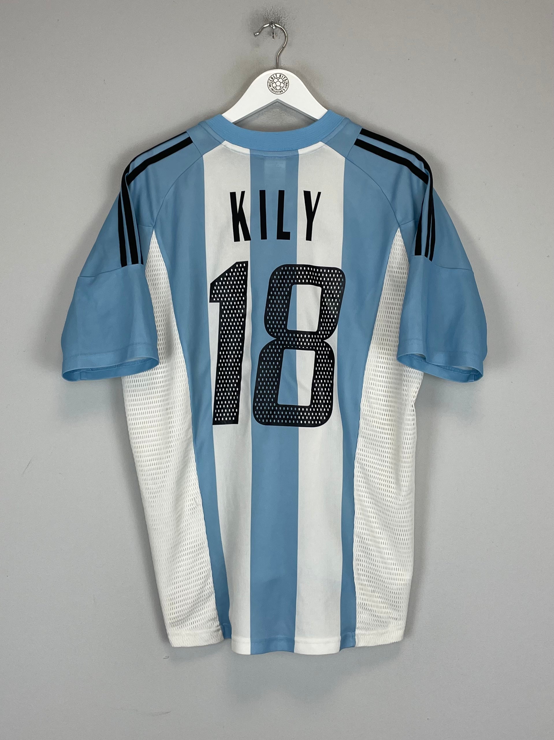 Shop 2002/04 ARGENTINA KILY #18 HOME SHIRT (L) ADIDAS, classic football shirts, vintage football shirts & retro soccer jerseys at Cult Kits