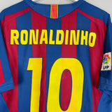 2005/06 BARCELONA RONALDINHO #10 HOME SHIRT (L) NIKE