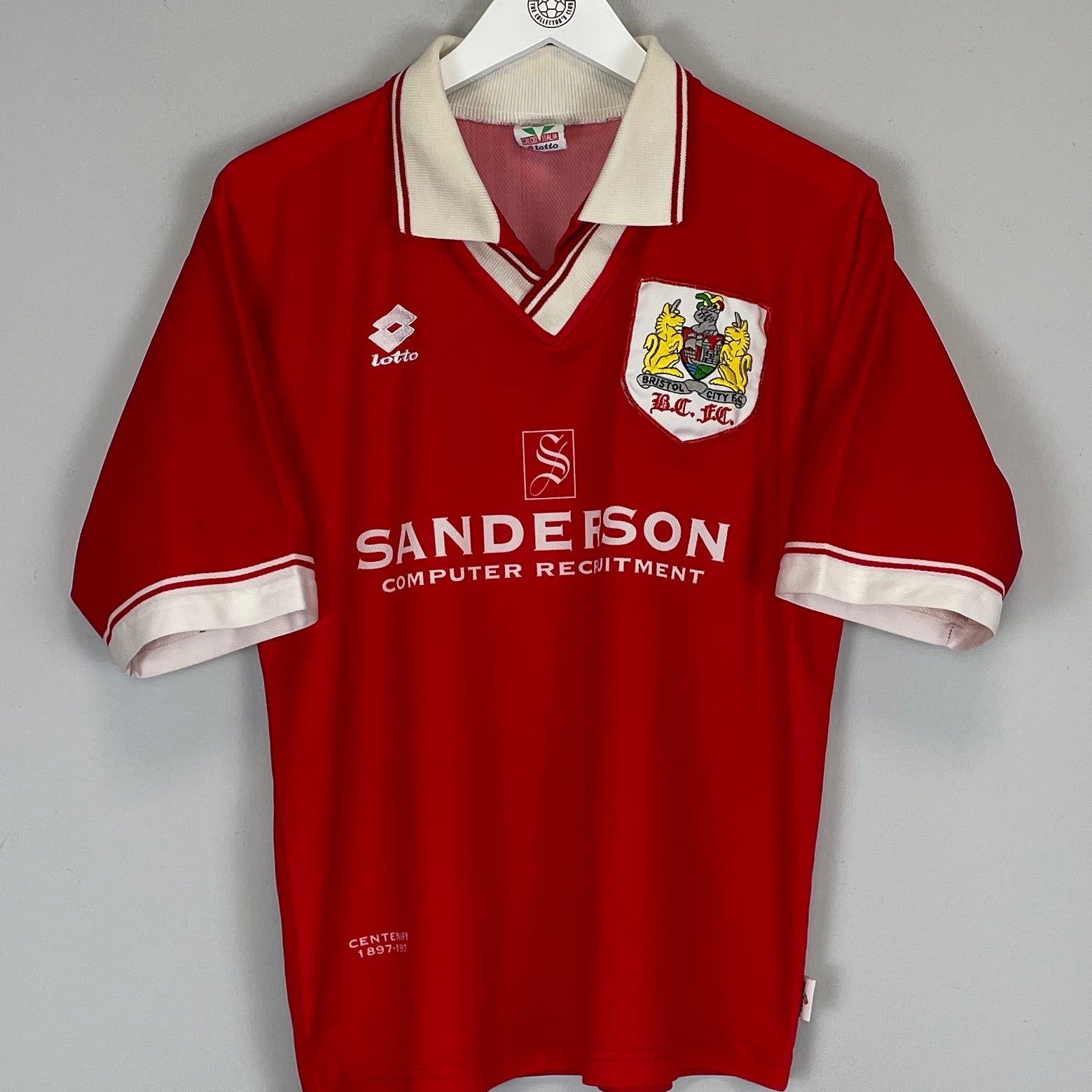 Shop 1996/97 BRISTOL CITY *CENTENARY* HOME SHIRT (M) LOTTO, classic football shirts, vintage football shirts & retro soccer jerseys at Cult Kits