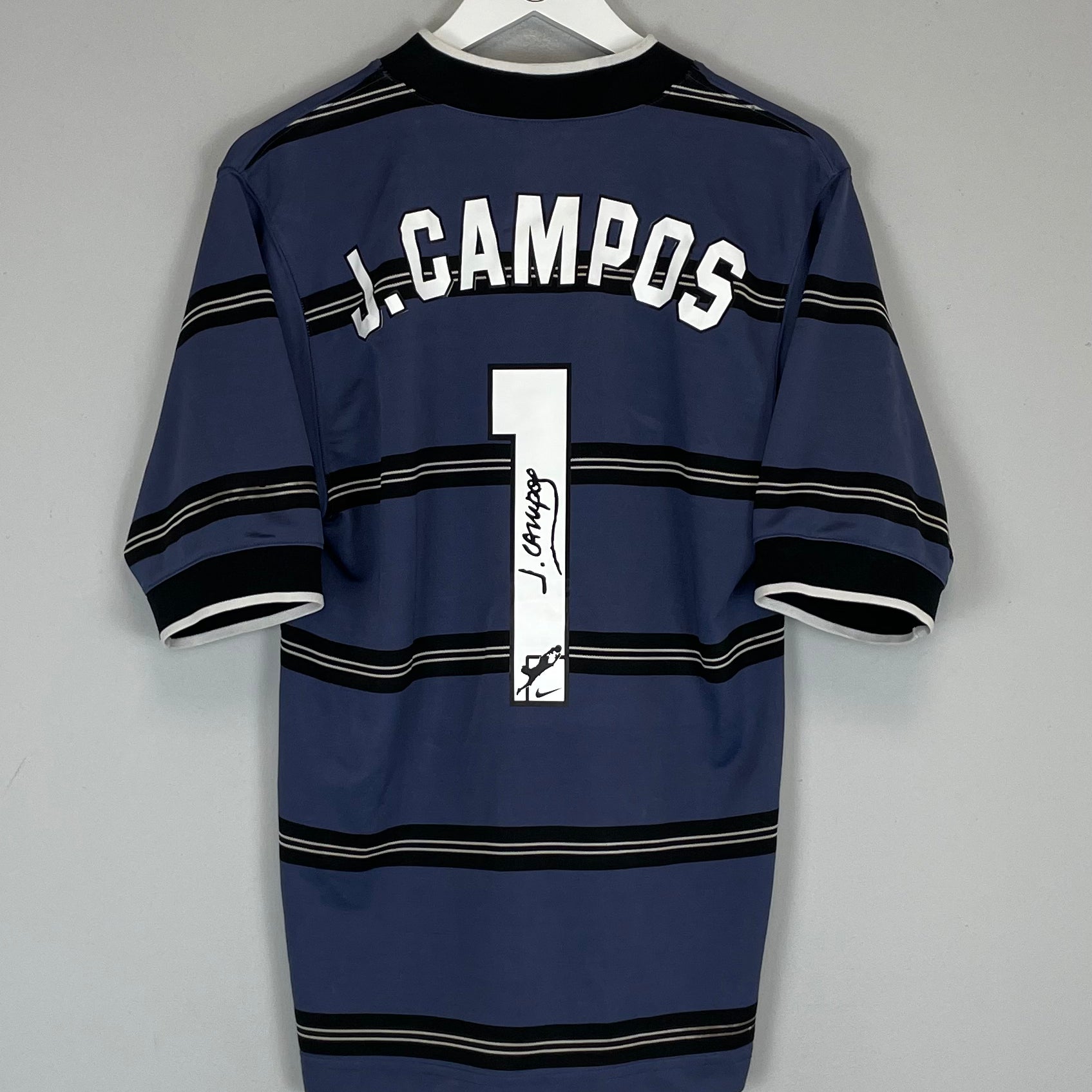 Shop 1997/98 UNAM PUMAS J.CAMPOS #1 *SIGNED* GK SHIRT (S) NIKE, classic football shirts, vintage football shirts & retro soccer jerseys at Cult Kits