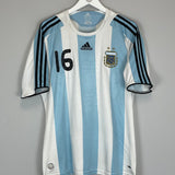 Shop 2008/09 ARGENTINA KUN AGUERO #16 HOME SHIRT (L) ADIDAS, classic football shirts, vintage football shirts & retro soccer jerseys at Cult Kits