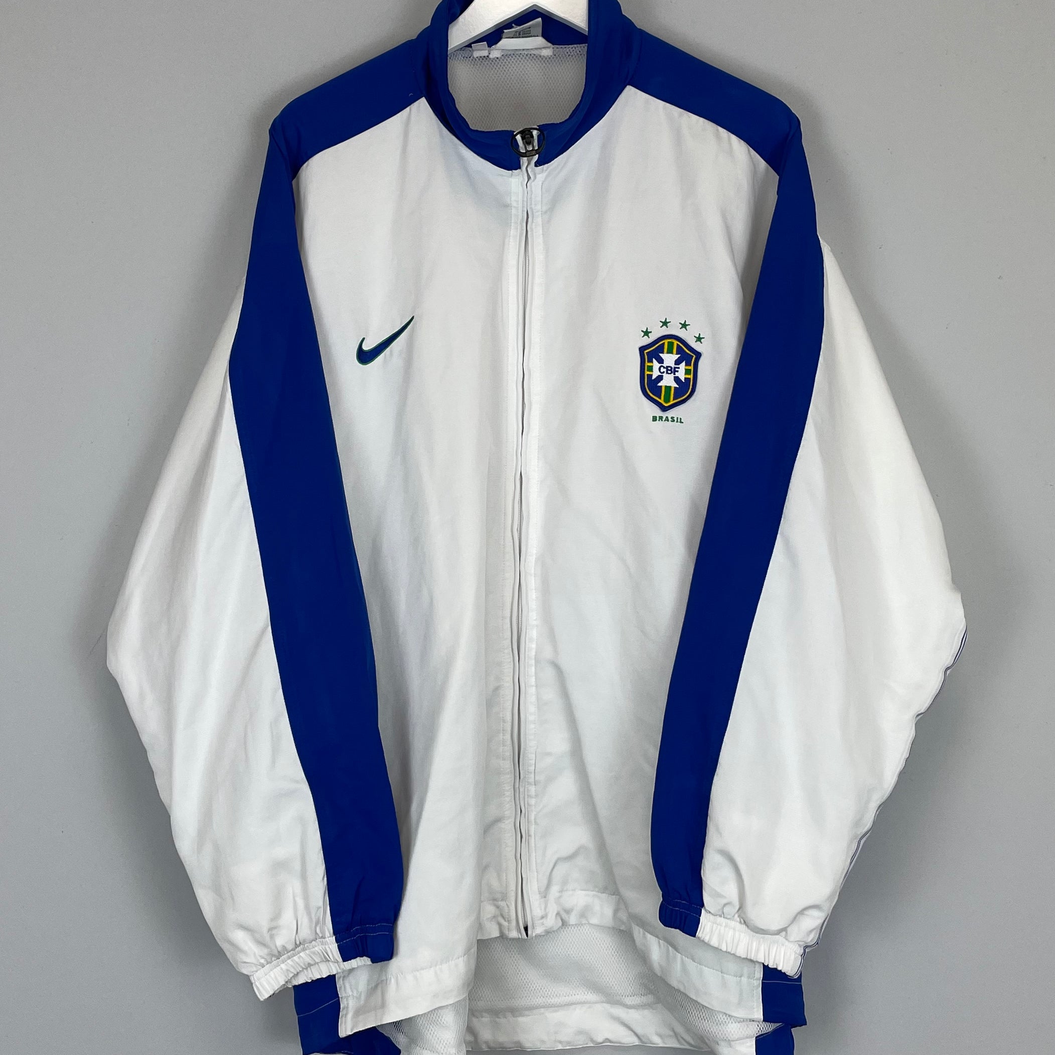 Shop 1998/00 BRAZIL TRACK JACKET (XXL) NIKE, classic football shirts, vintage football shirts & retro soccer jerseys at Cult Kits