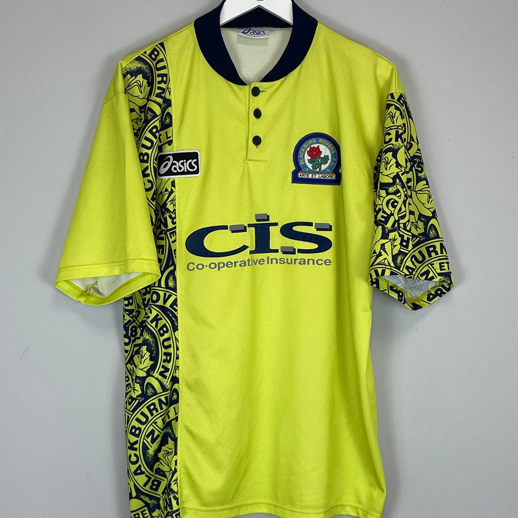 Shop 1996/97 BLACKBURN ROVERS AWAY SHIRT (L) ASICS, classic football shirts, vintage football shirts & retro soccer jerseys at Cult Kits