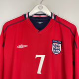 2002/04 ENGLAND BECKHAM #7 L/S AWAY SHIRT (XL) UMBRO