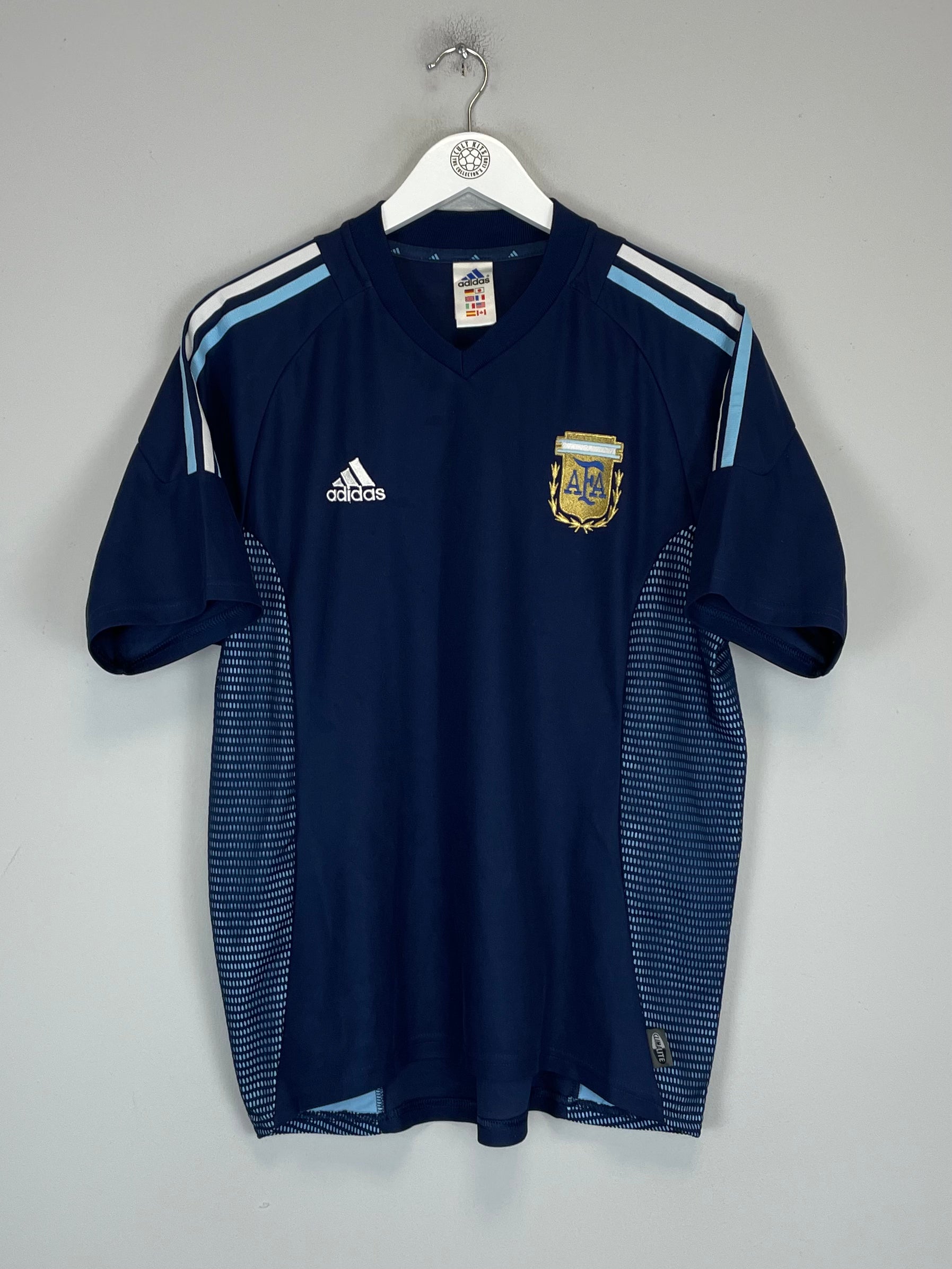 Shop 2002/04 ARGENTINA AWAY SHIRT (M) ADIDAS, classic football shirts, vintage football shirts & retro soccer jerseys at Cult Kits