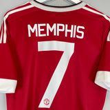 2015/16 MANCHESTER UNITED MEMPHIS #7 HOME SHIRT (M) ADIDAS