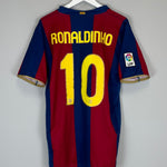 Shop 2007/08 BARCELONA RONALDINHO #10 HOME SHIRT (L) NIKE, classic football shirts, vintage football shirts & retro soccer jerseys at Cult Kits