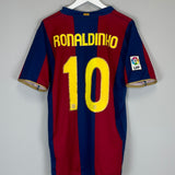 Shop 2007/08 BARCELONA RONALDINHO #10 HOME SHIRT (L) NIKE, classic football shirts, vintage football shirts & retro soccer jerseys at Cult Kits