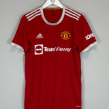 Shop 2021/22 MANCHESTER UNITED HOME SHIRT (M) ADIDAS, classic football shirts, vintage football shirts & retro soccer jerseys at Cult Kits