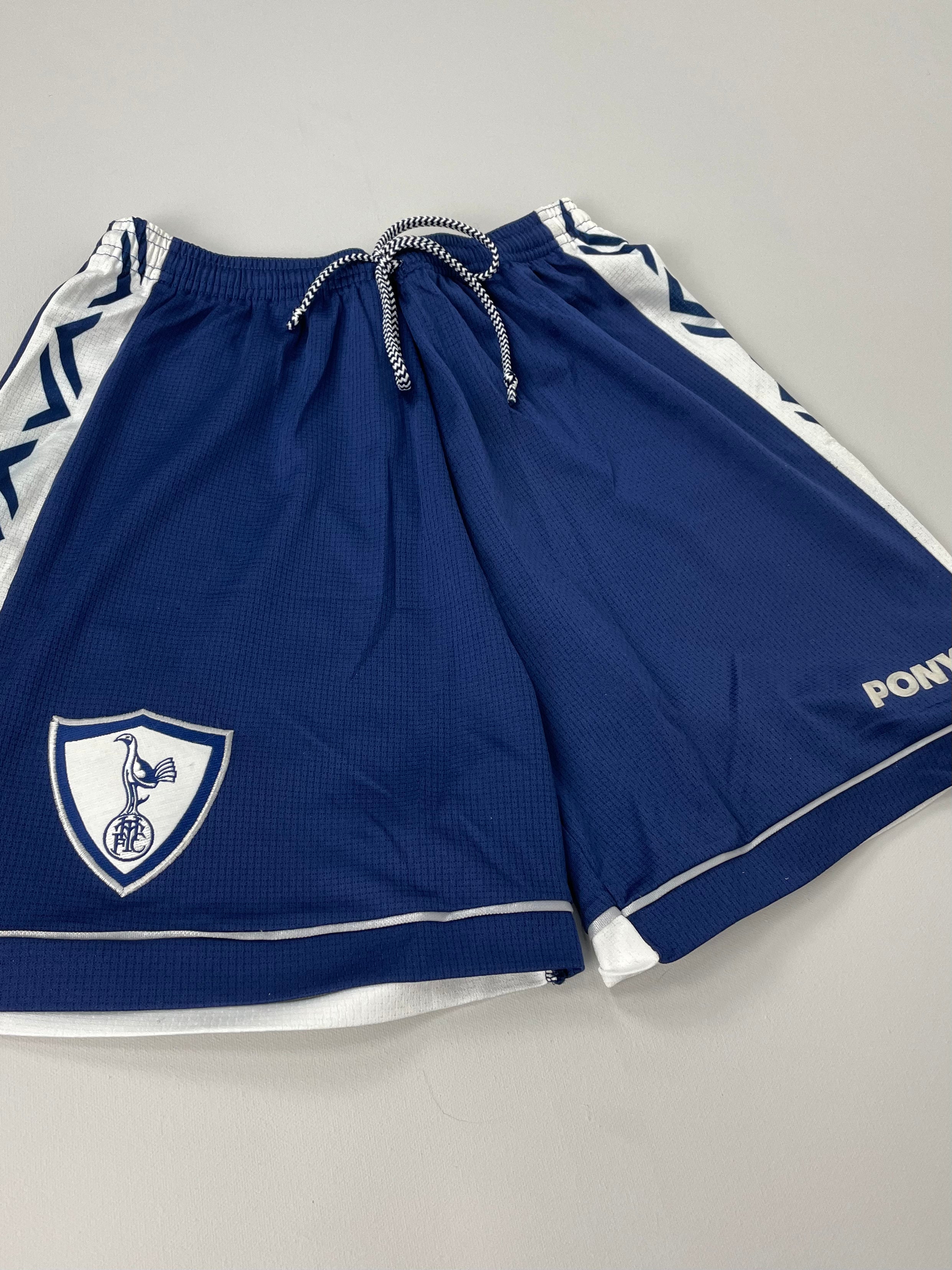 Shop 1995/97 TOTTENHAM HOME SHORTS (L) PONY, classic football shirts, vintage football shirts & retro soccer jerseys at Cult Kits