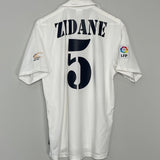 Shop 2002/03 REAL MADRID ZIDANE #5 *CENTENARY* HOME SHIRT (M) ADIDAS, classic football shirts, vintage football shirts & retro soccer jerseys at Cult Kits