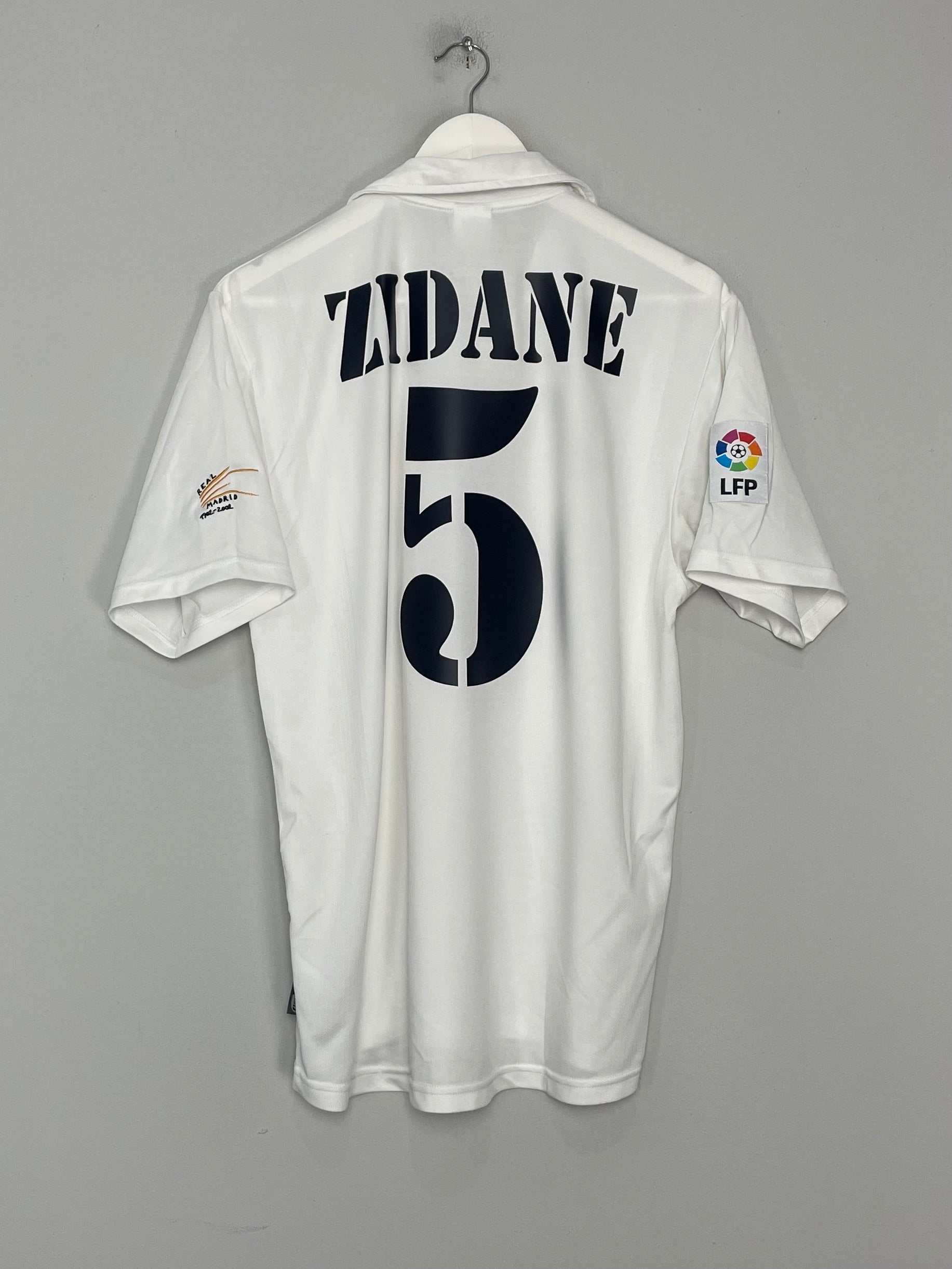 Shop 2002/03 REAL MADRID ZIDANE #5 *CENTENARY* HOME SHIRT (M) ADIDAS, classic football shirts, vintage football shirts & retro soccer jerseys at Cult Kits