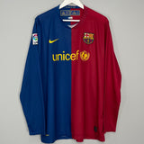 Shop 2008/10 BARCELONA MESSI #10 L/S HOME SHIRT (XL) NIKE, classic football shirts, vintage football shirts & retro soccer jerseys at Cult Kits