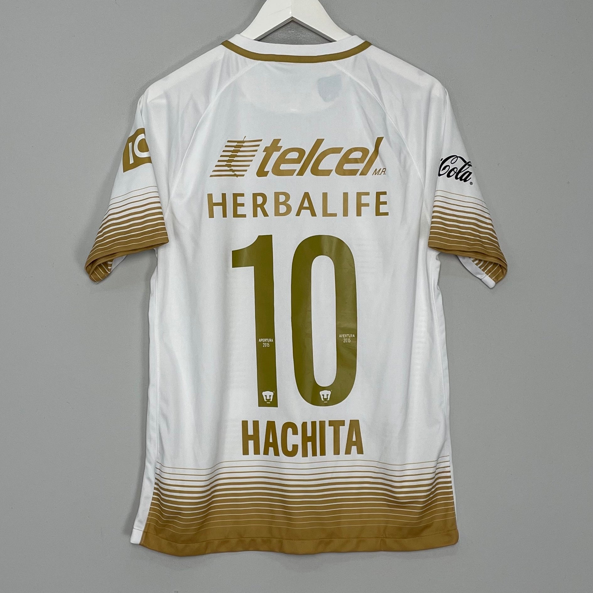 Shop 2015/16 UNAM PUMAS HACHITA #10 HOME SHIRT (M) NIKE, classic football shirts, vintage football shirts & retro soccer jerseys at Cult Kits