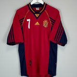 Shop 1998/99 SPAIN RAUL #7 HOME SHIRT (L) ADIDAS, classic football shirts, vintage football shirts & retro soccer jerseys at Cult Kits