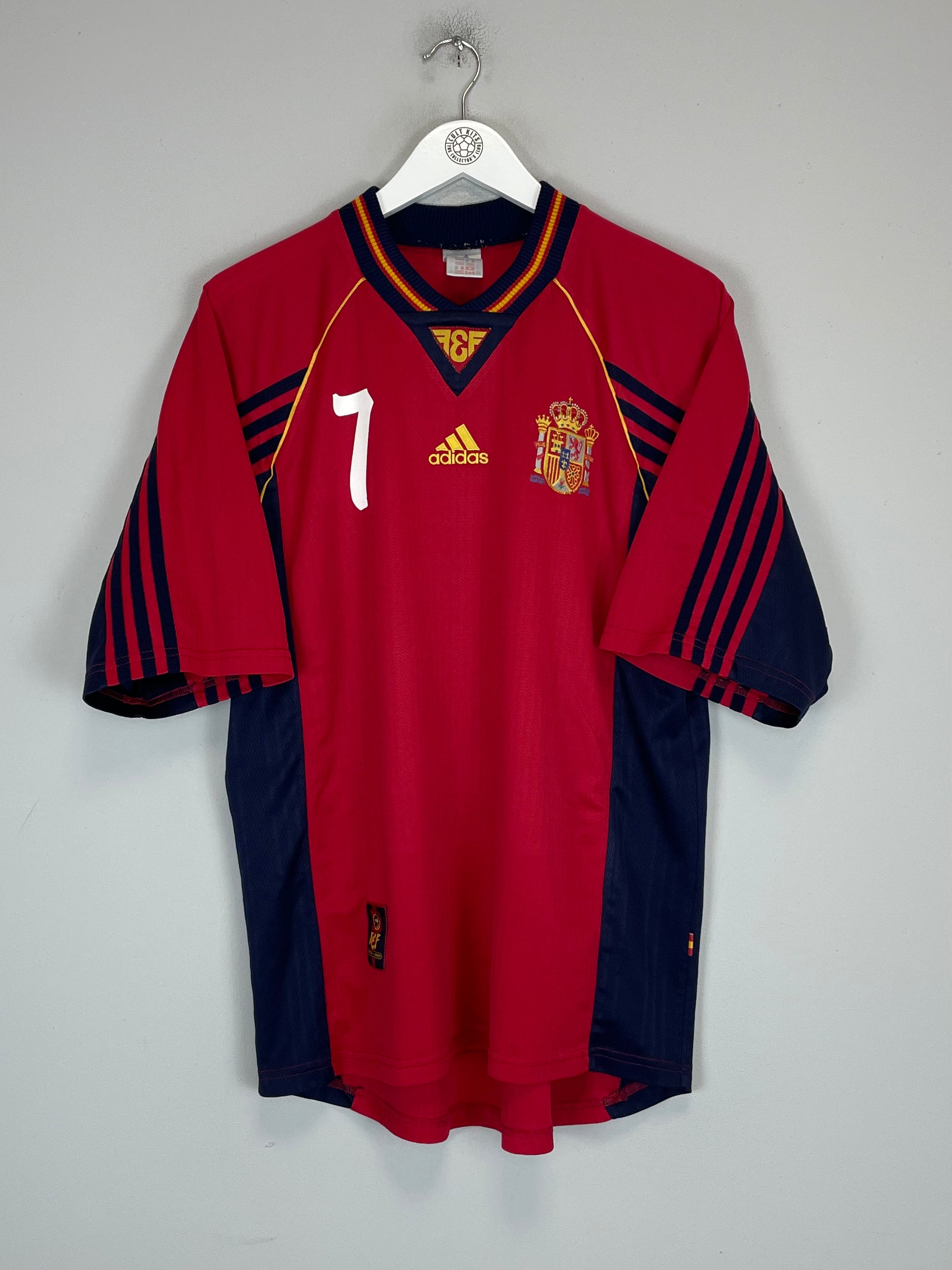 Shop 1998/99 SPAIN RAUL #7 HOME SHIRT (L) ADIDAS, classic football shirts, vintage football shirts & retro soccer jerseys at Cult Kits