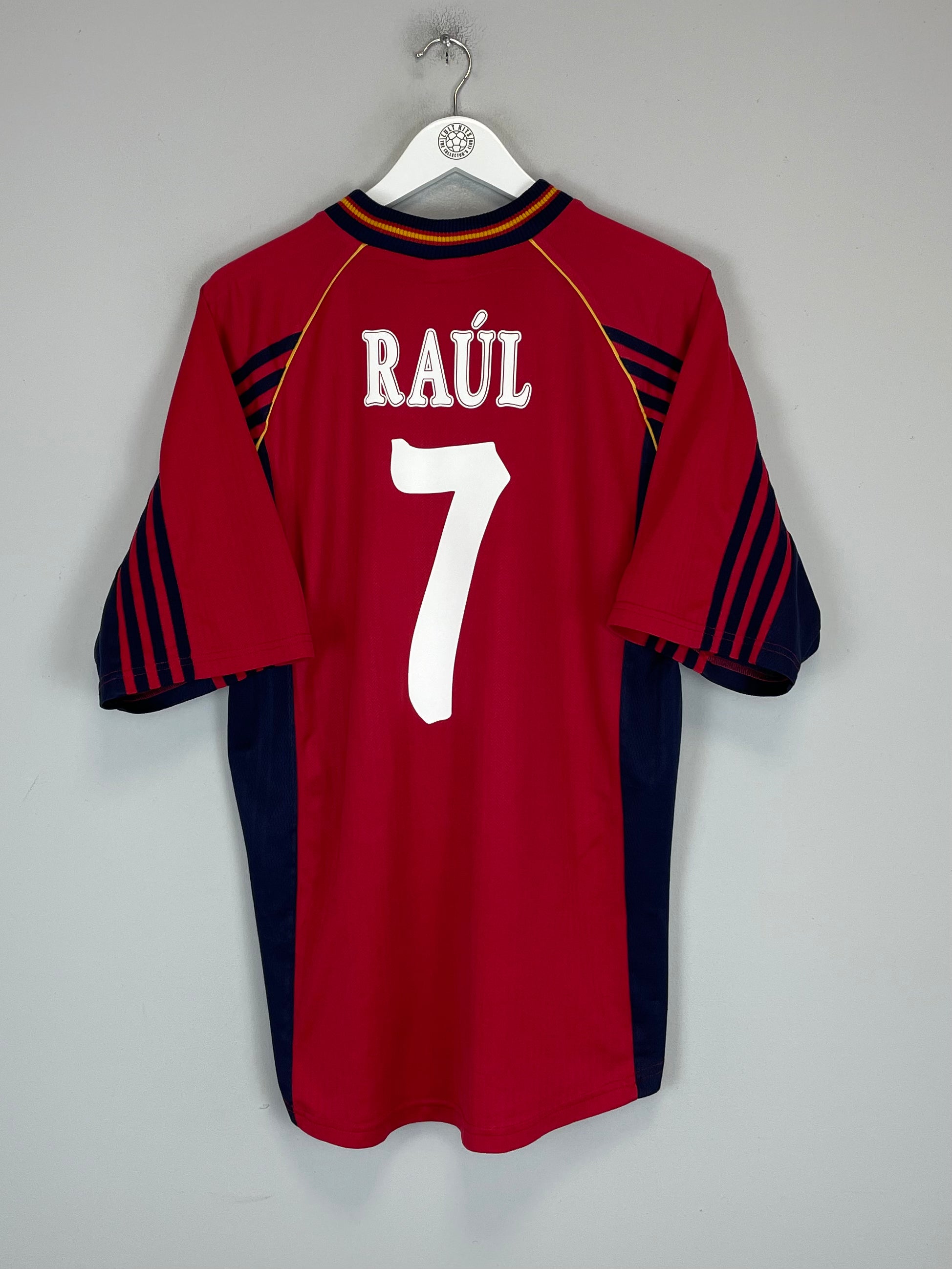 Shop 1998/99 SPAIN RAUL #7 HOME SHIRT (L) ADIDAS, classic football shirts, vintage football shirts & retro soccer jerseys at Cult Kits