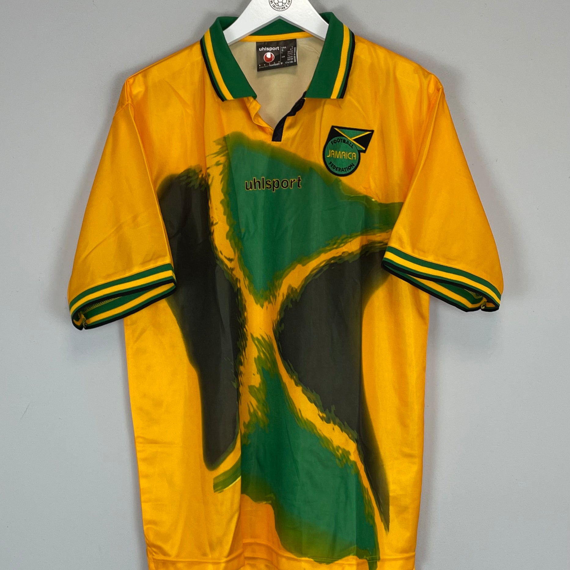 Shop 2002/04 JAMAICA *MINT* HOME SHIRT (L) UHLSPORT, classic football shirts, vintage football shirts & retro soccer jerseys at Cult Kits