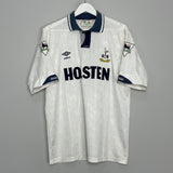 Shop 1991/93 TOTTENHAM #10 SHERINGHAM HOME SHIRT (XL) UMBRO, classic football shirts, vintage football shirts & retro soccer jerseys at Cult Kits