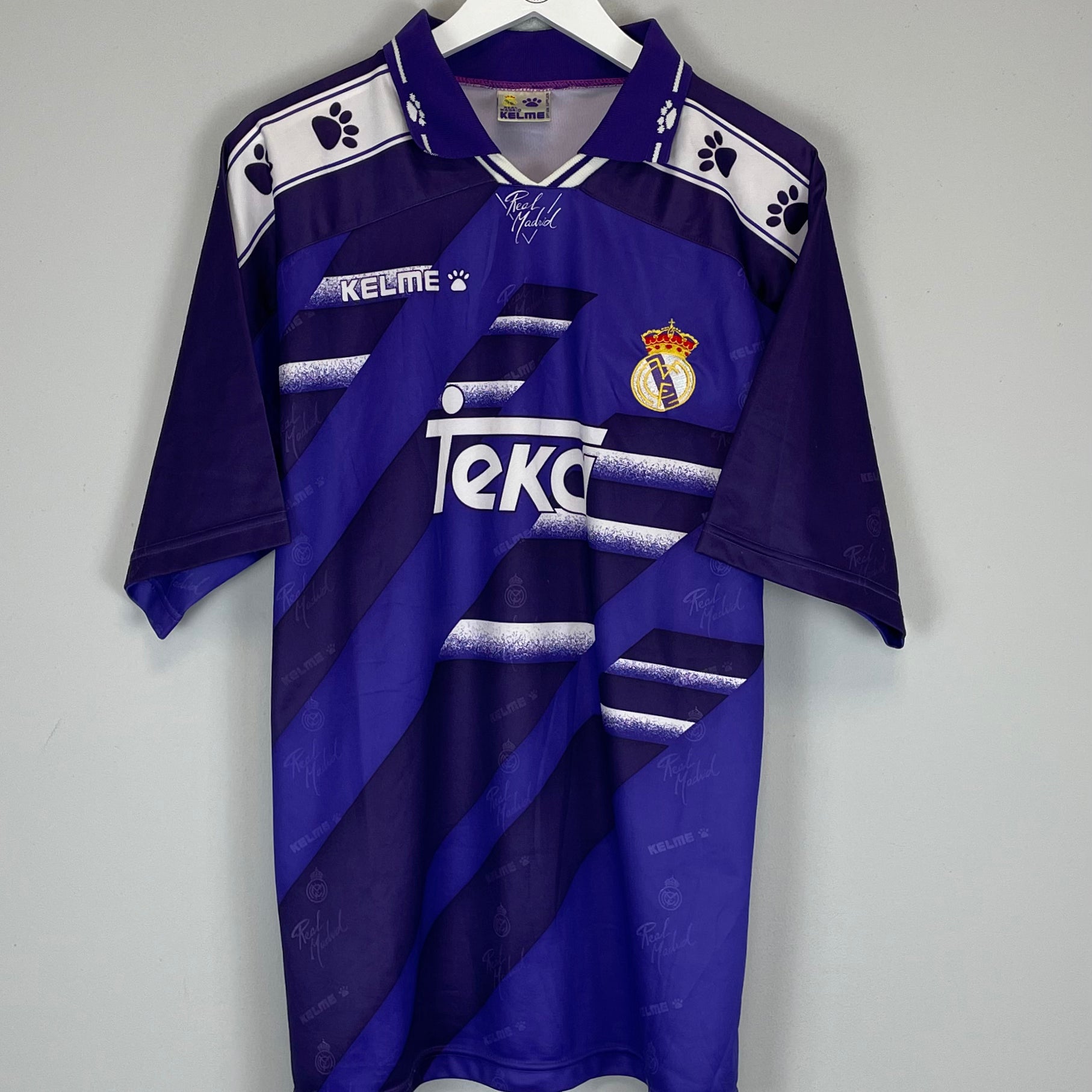 Shop 1994/96 REAL MADRID AWAY SHIRT (XL) KELME, classic football shirts, vintage football shirts & retro soccer jerseys at Cult Kits