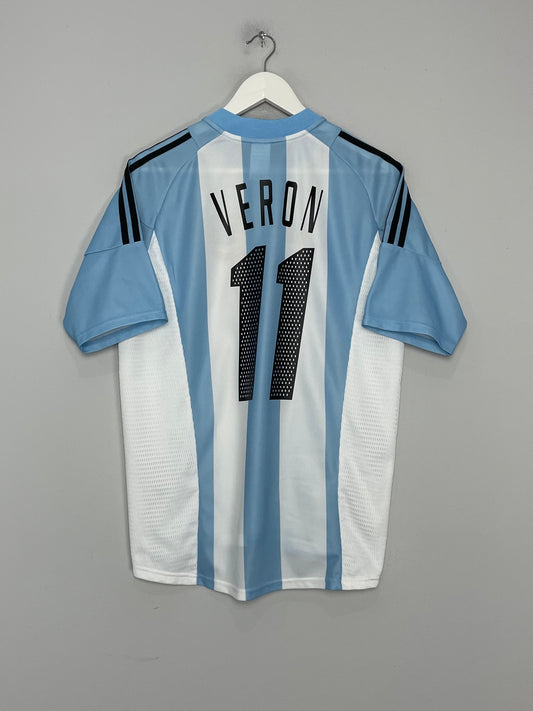 2002/04 ARGENTINA VERON #11 HOME SHIRT (M) ADIDAS