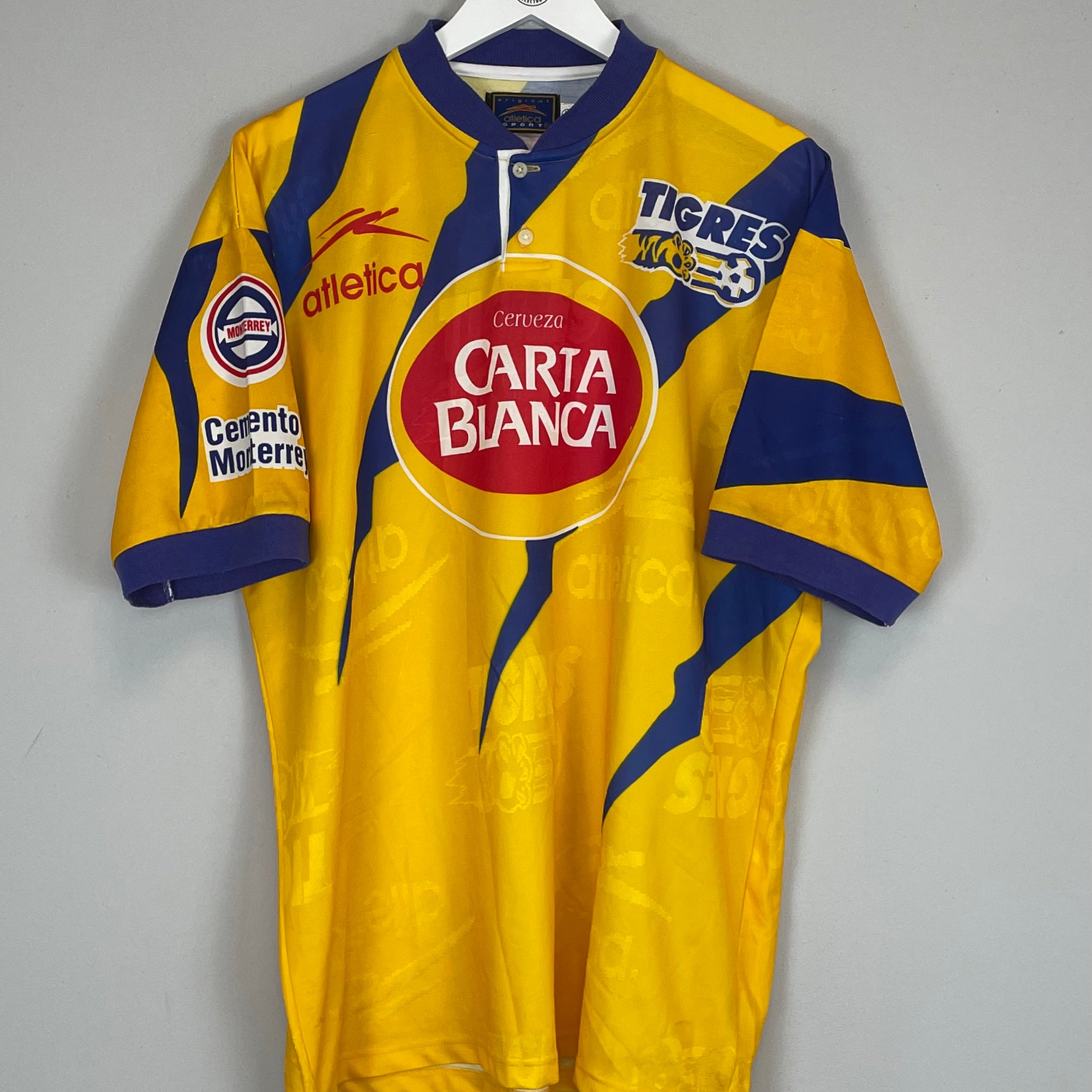 Shop 1996/97 TIGRES HOME SHIRT (XL) ATLETICA, classic football shirts, vintage football shirts & retro soccer jerseys at Cult Kits