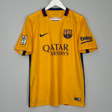 Shop 2015/16 BARCELONA MESSI #10 AWAY SHIRT (M) NIKE, classic football shirts, vintage football shirts & retro soccer jerseys at Cult Kits