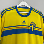 Shop 2014/15 SWEDEN HOME SHIRT (XL) ADIDAS, classic football shirts, vintage football shirts & retro soccer jerseys at Cult Kits