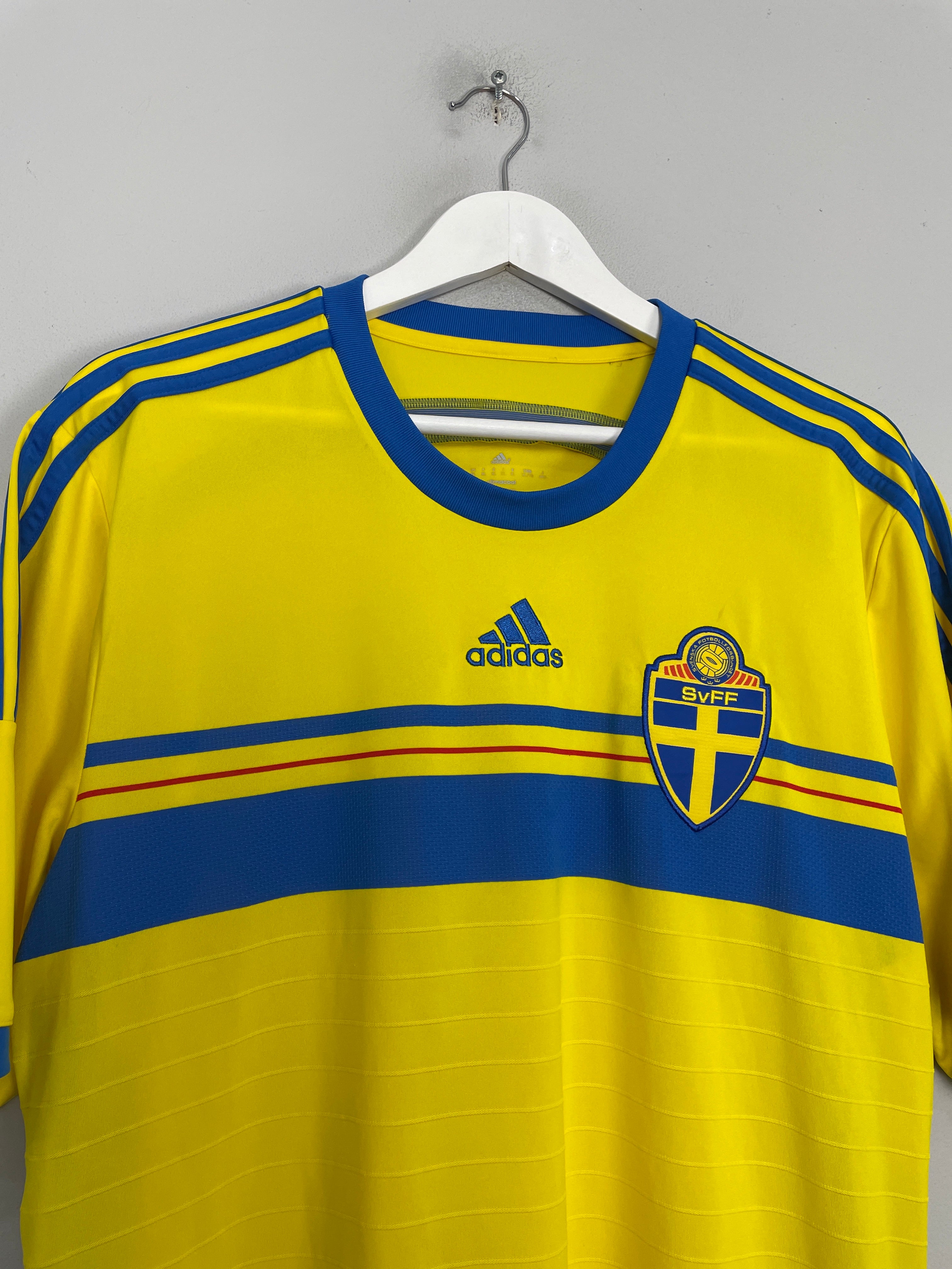 Shop 2014/15 SWEDEN HOME SHIRT (XL) ADIDAS, classic football shirts, vintage football shirts & retro soccer jerseys at Cult Kits
