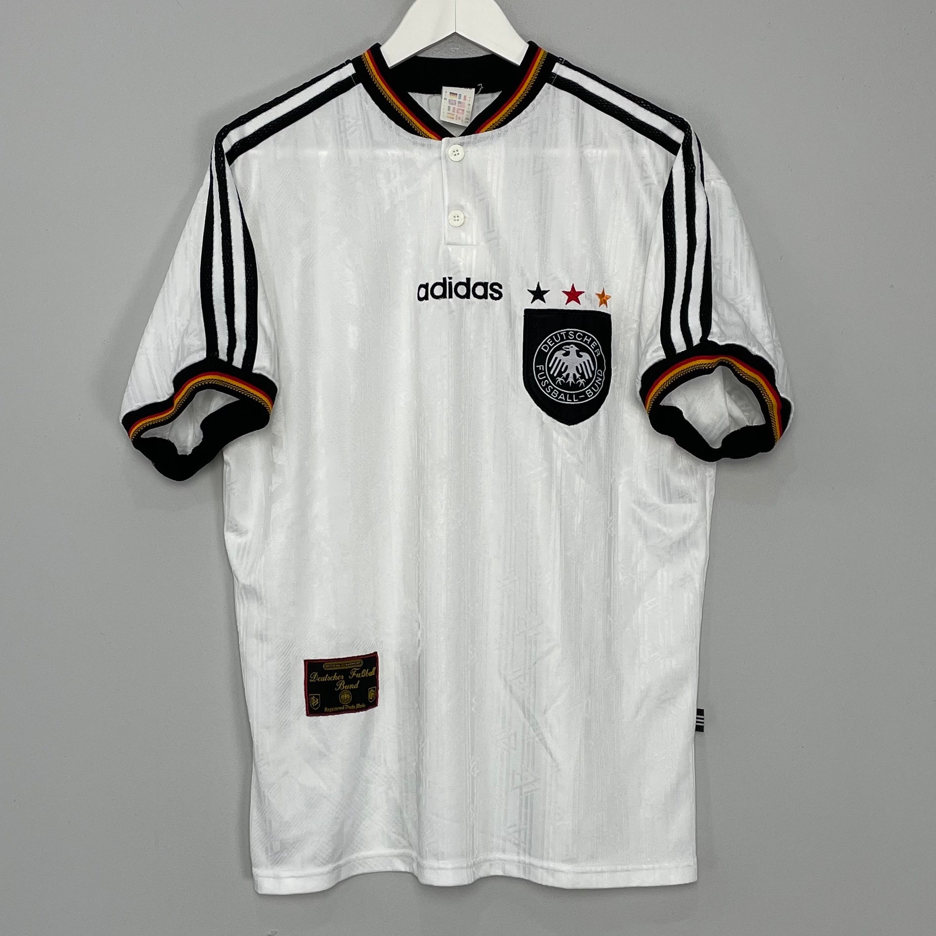 Shop 1996/98 GERMANY HOME SHIRT (L) ADIDAS, classic football shirts, vintage football shirts & retro soccer jerseys at Cult Kits