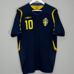 Shop 2008/09 SWEDEN IBRAHIMOVIC #9 AWAY SHIRT (L) UMBRO, classic football shirts, vintage football shirts & retro soccer jerseys at Cult Kits