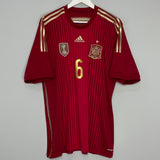 Shop 2013/15 SPAIN A.INIESTA #6 HOME SHIRT (XL) ADIDAS, classic football shirts, vintage football shirts & retro soccer jerseys at Cult Kits