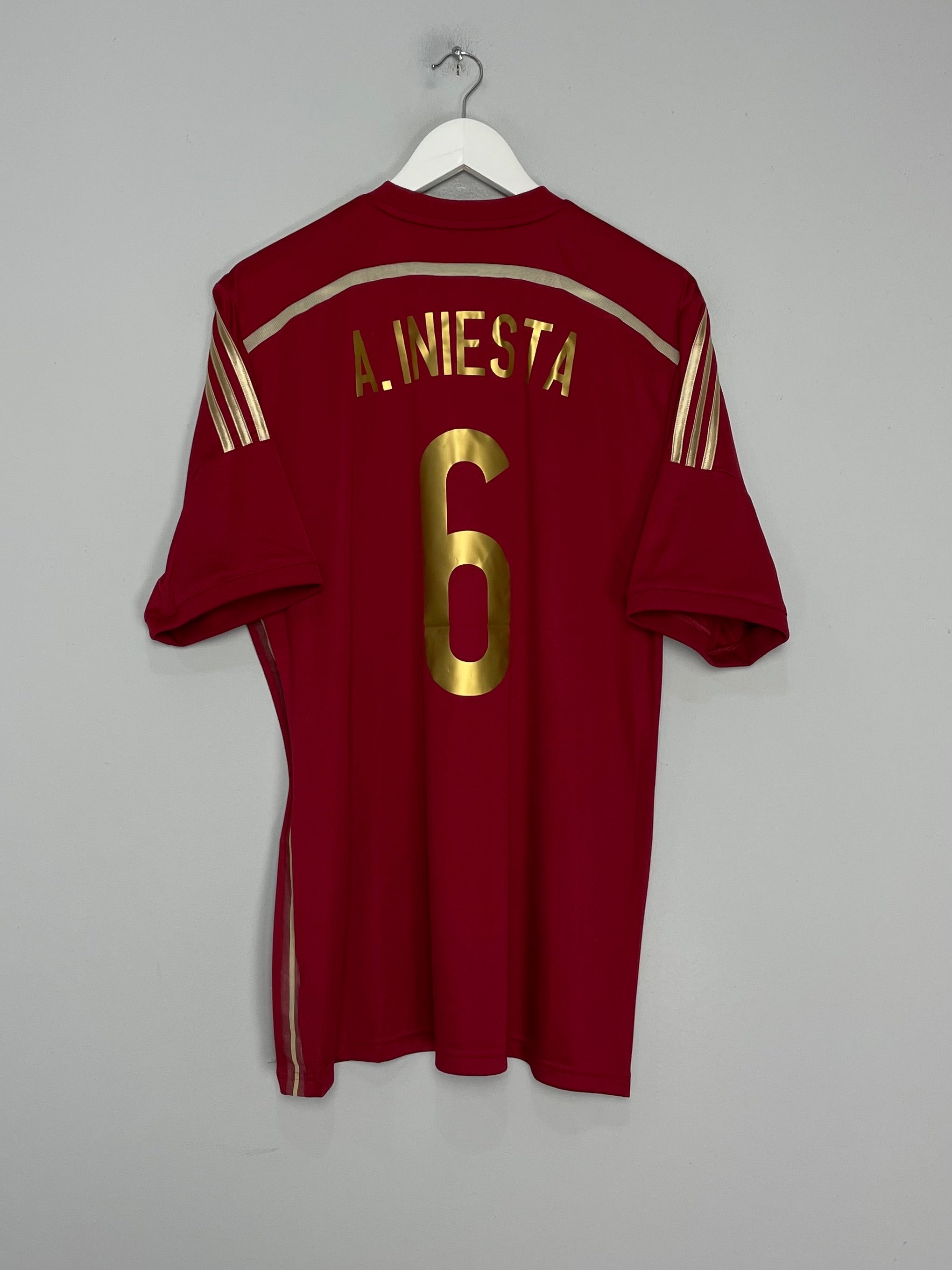 Shop 2013/15 SPAIN A.INIESTA #6 HOME SHIRT (XL) ADIDAS, classic football shirts, vintage football shirts & retro soccer jerseys at Cult Kits