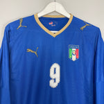 Shop 2007/08 ITALY TONI #9 *MATCH ISSUED + SIGNED* L/S HOME SHIRT (L) PUMA, classic football shirts, vintage football shirts & retro soccer jerseys at Cult Kits