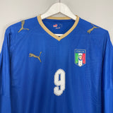 Shop 2007/08 ITALY TONI #9 *MATCH ISSUED + SIGNED* L/S HOME SHIRT (L) PUMA, classic football shirts, vintage football shirts & retro soccer jerseys at Cult Kits