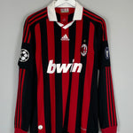 Shop 2009/10 AC MILAN RONALDINHO #10 L/S C/L HOME SHIRT (M) ADIDAS, classic football shirts, vintage football shirts & retro soccer jerseys at Cult Kits