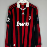 Shop 2009/10 AC MILAN RONALDINHO #10 L/S C/L HOME SHIRT (M) ADIDAS, classic football shirts, vintage football shirts & retro soccer jerseys at Cult Kits