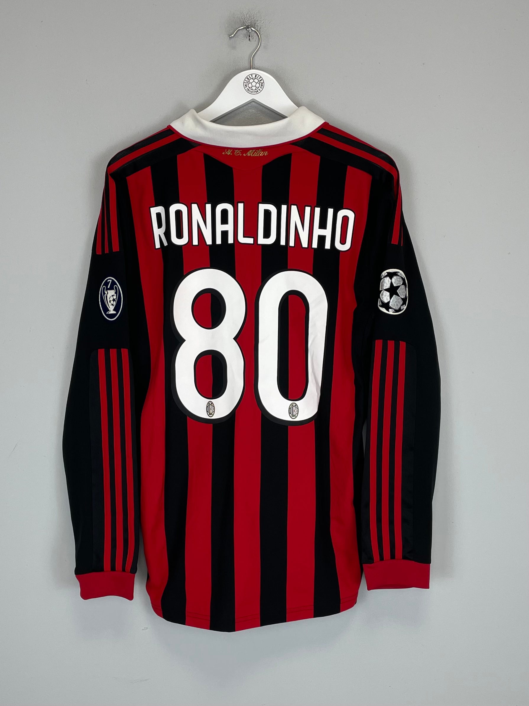 Shop 2009/10 AC MILAN RONALDINHO #10 L/S C/L HOME SHIRT (M) ADIDAS, classic football shirts, vintage football shirts & retro soccer jerseys at Cult Kits