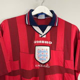 Shop 1997/99 ENGLAND AWAY SHIRT (L) UMBRO, classic football shirts, vintage football shirts & retro soccer jerseys at Cult Kits