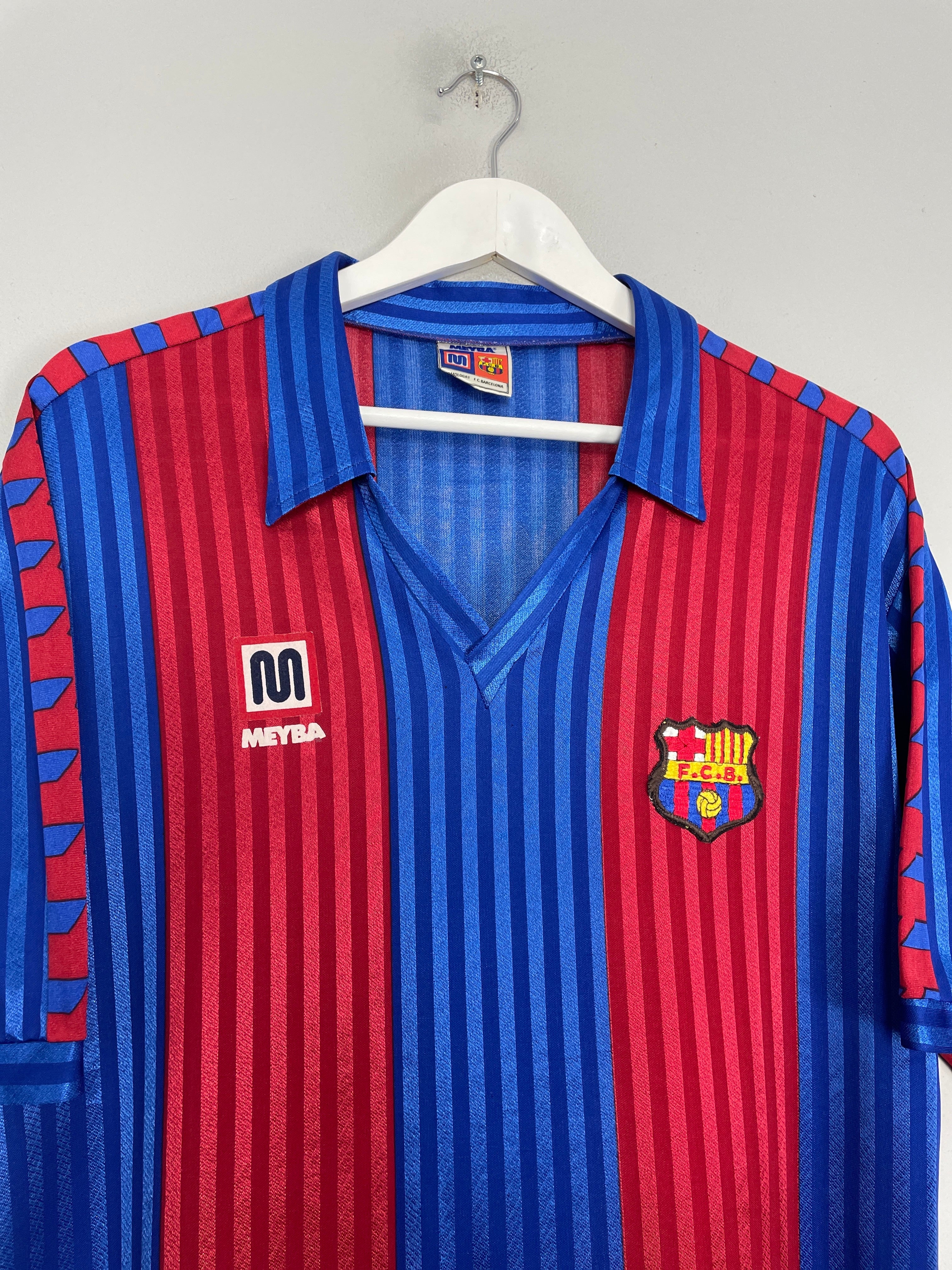 Shop 1989/92 BARCELONA HOME SHIRT (XL) MEYBA, classic football shirts, vintage football shirts & retro soccer jerseys at Cult Kits
