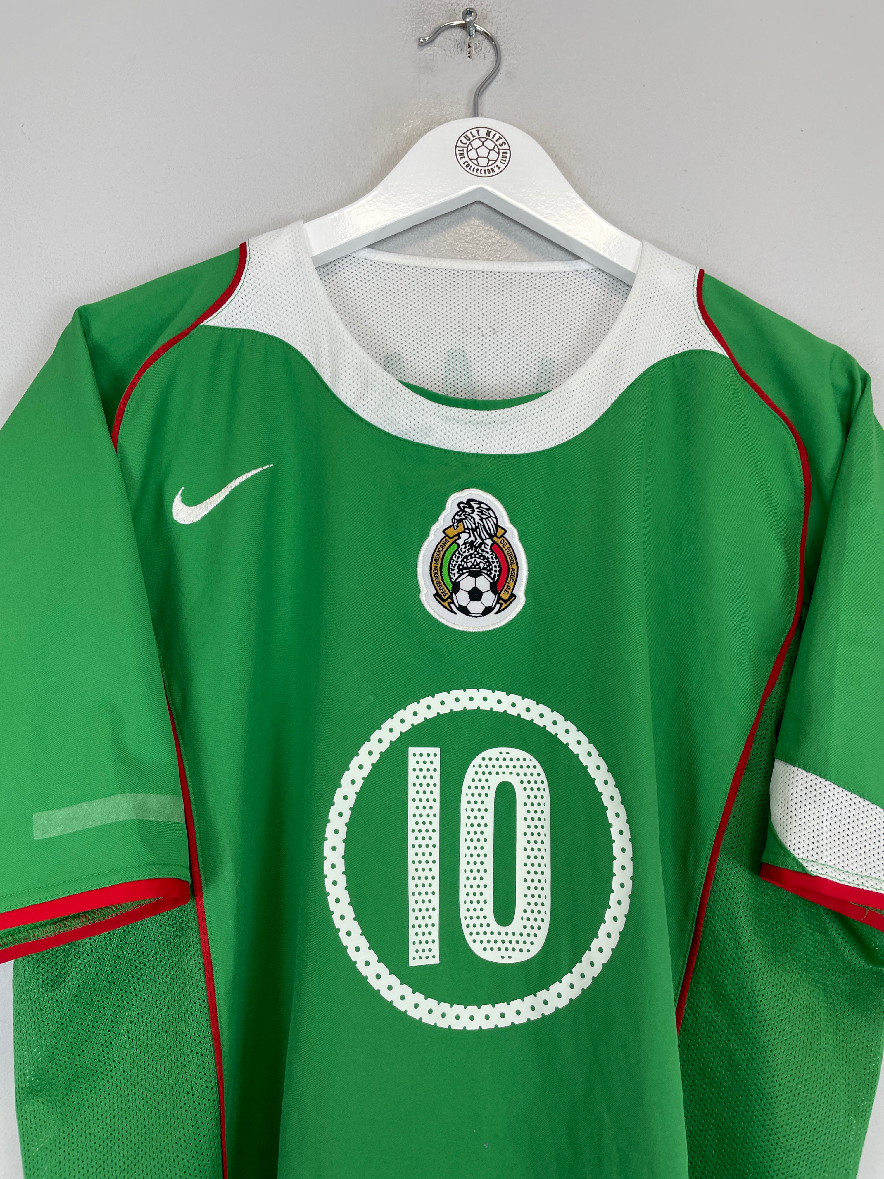 Shop 2004/06 MEXICO C.BLANCO #10 HOME SHIRT (L) NIKE, classic football shirts, vintage football shirts & retro soccer jerseys at Cult Kits