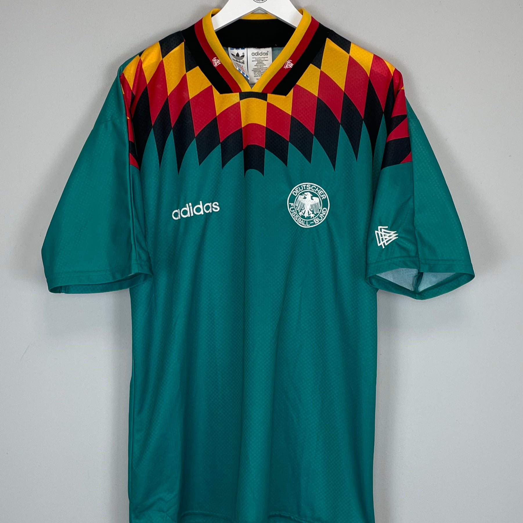 Shop 1994/96 GERMANY AWAY SHIRT (L) ADIDAS, classic football shirts, vintage football shirts & retro soccer jerseys at Cult Kits