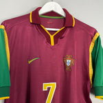 Shop 1997/98 PORTUGAL FIGO #7 HOME SHIRT (M) NIKE, classic football shirts, vintage football shirts & retro soccer jerseys at Cult Kits