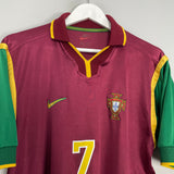 Shop 1997/98 PORTUGAL FIGO #7 HOME SHIRT (M) NIKE, classic football shirts, vintage football shirts & retro soccer jerseys at Cult Kits