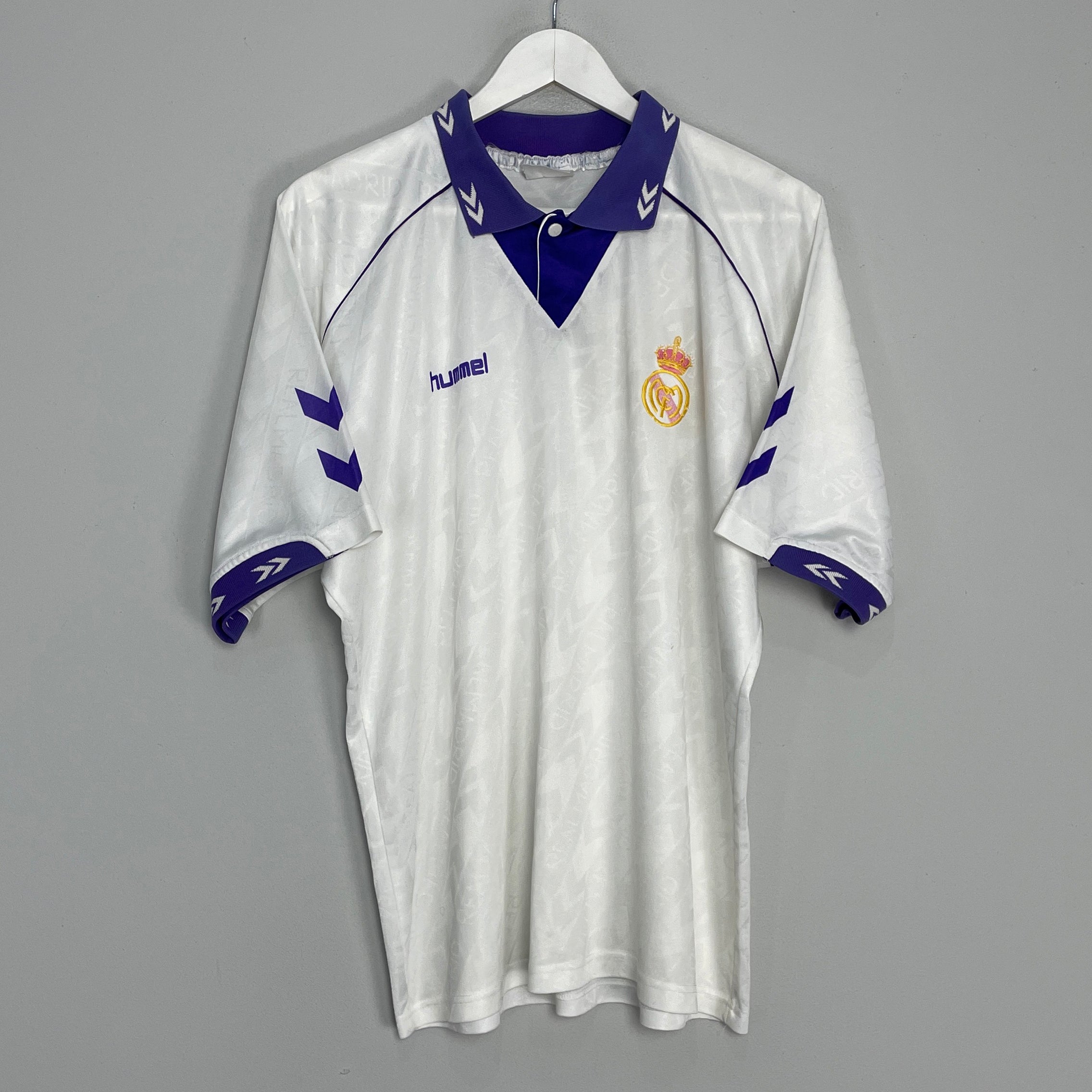 Shop 1993/94 REAL MADRID HOME SHIRT (XL) HUMMEL, classic football shirts, vintage football shirts & retro soccer jerseys at Cult Kits